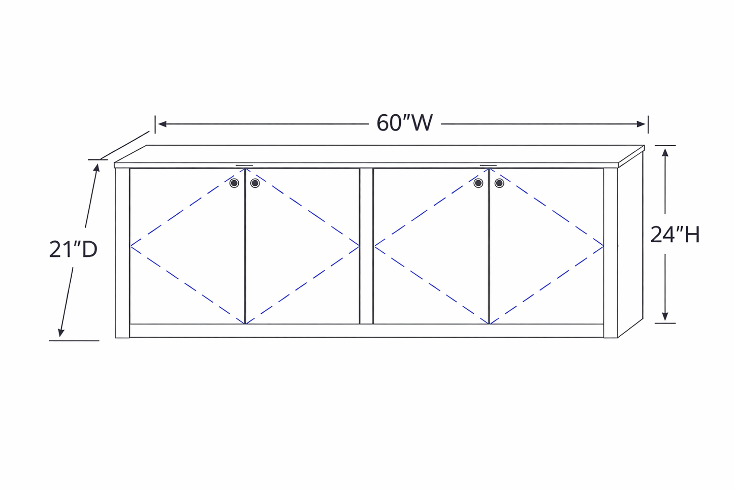 Eldrin 60" / 72"W Amish Made Floating Bathroom Vanity (base only)