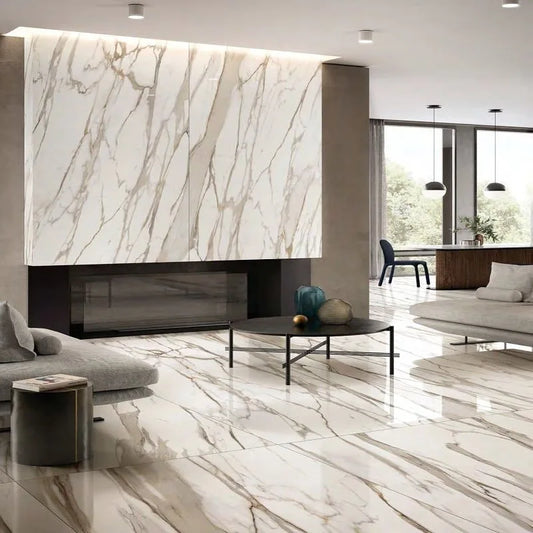 Marmo Bella Calacatta Oro Porcelain Tile - Tilevanity.com