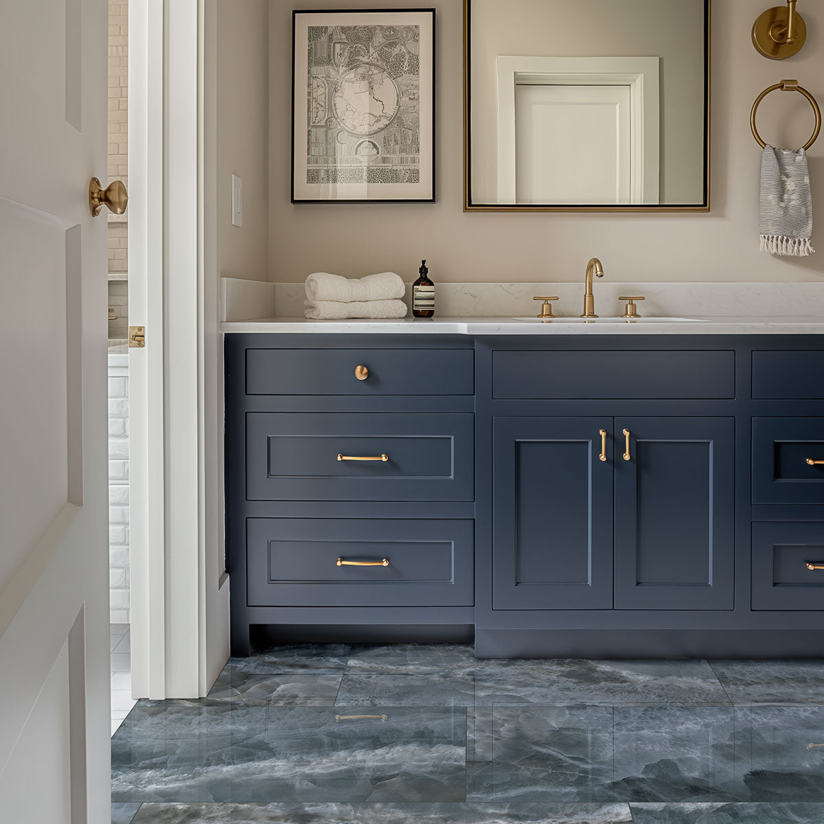 Exotic Dark Blue Onyx Porcelain Tile 24x48"