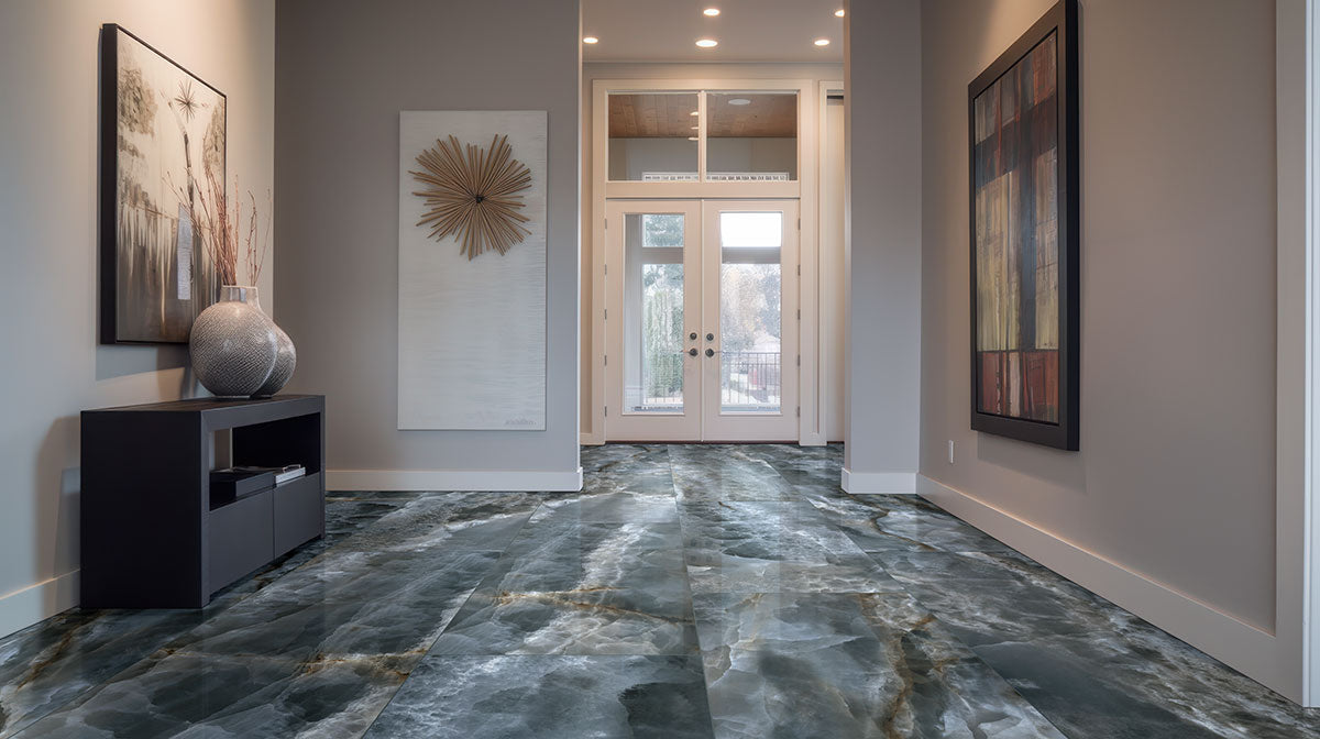 Exotic Dark Blue Onyx Porcelain Tile 24x48"