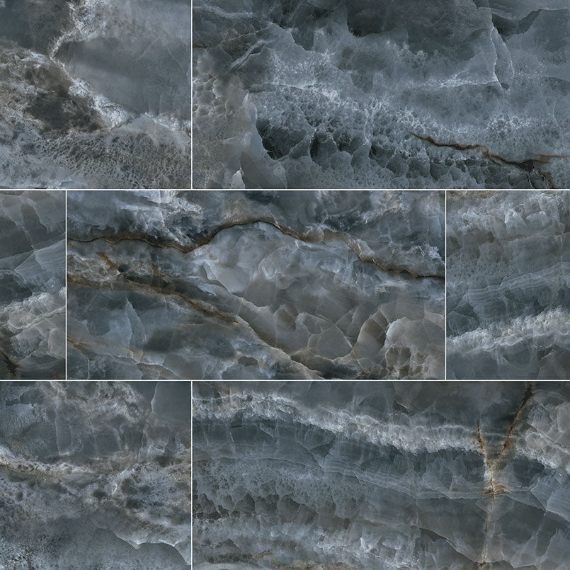 Exotic Dark Blue Onyx Porcelain Tile 24x48"