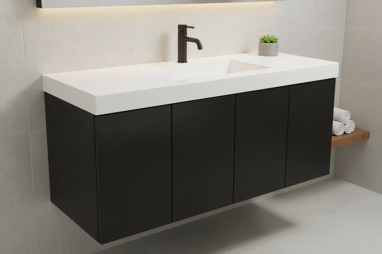 Eldrin 60" / 72"W Amish Made Floating Bathroom Vanity (base only)