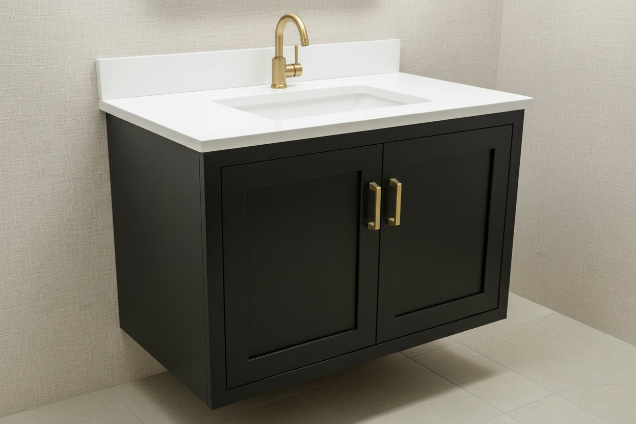 Woodbury 24"/30"/36"W Amish Made Floating Bathroom Vanity (base only)