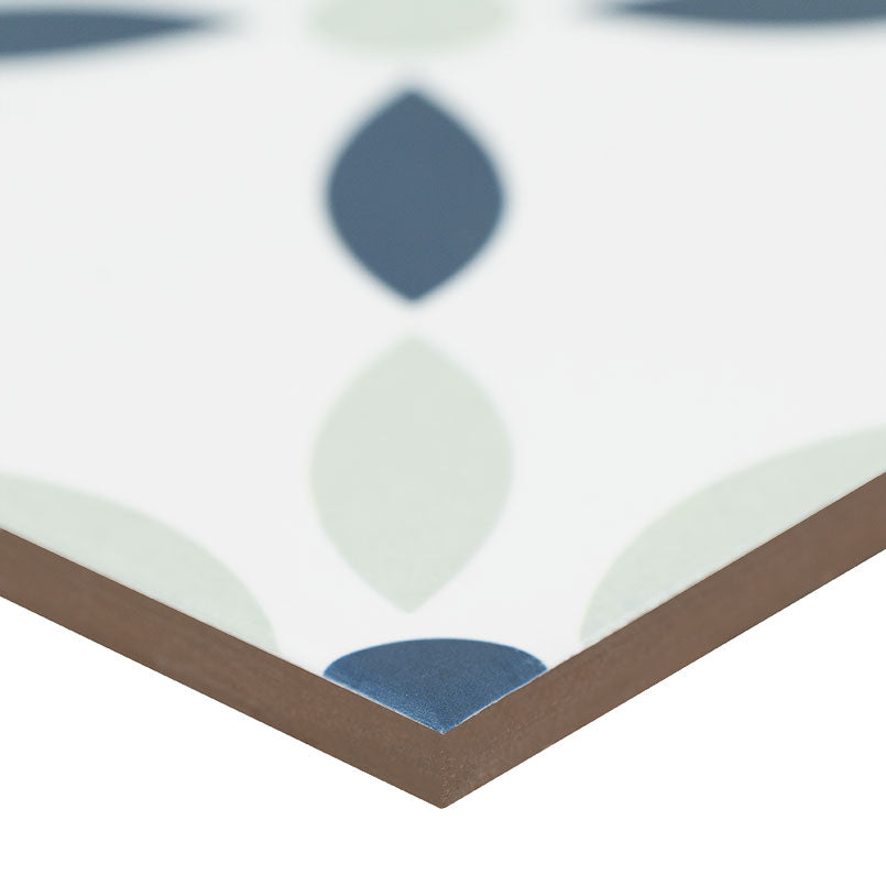 Avenue Floral Encaustic Porcelain Tile 8x8" - Tilevanity.com