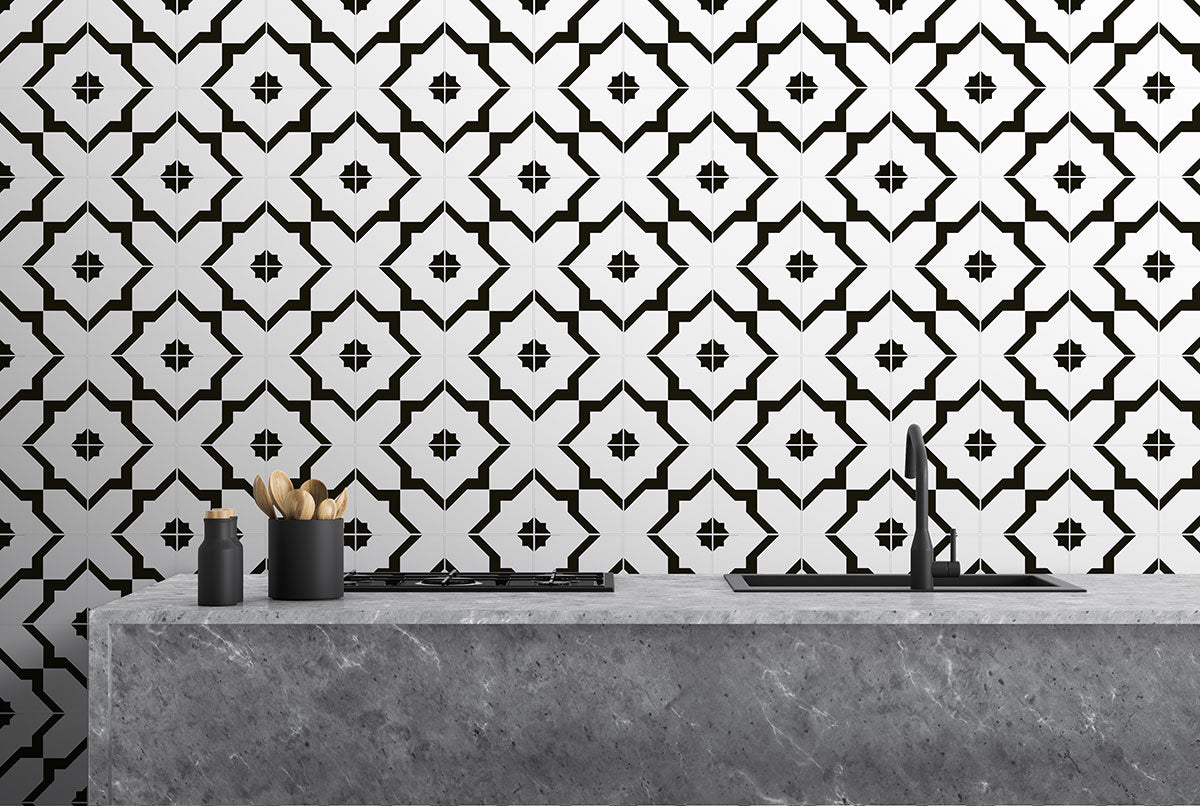 Avenue Heritage Star Encaustic Porcelain Tile 8x8" - Tilevanity.com