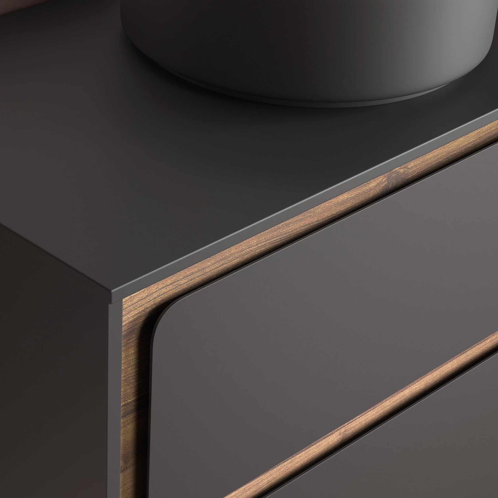 Cordano 24'' Black / Dark Wood Wall Mounted Single Bathroom Vanity w Ceramic Top Sink - Tilevanity.com