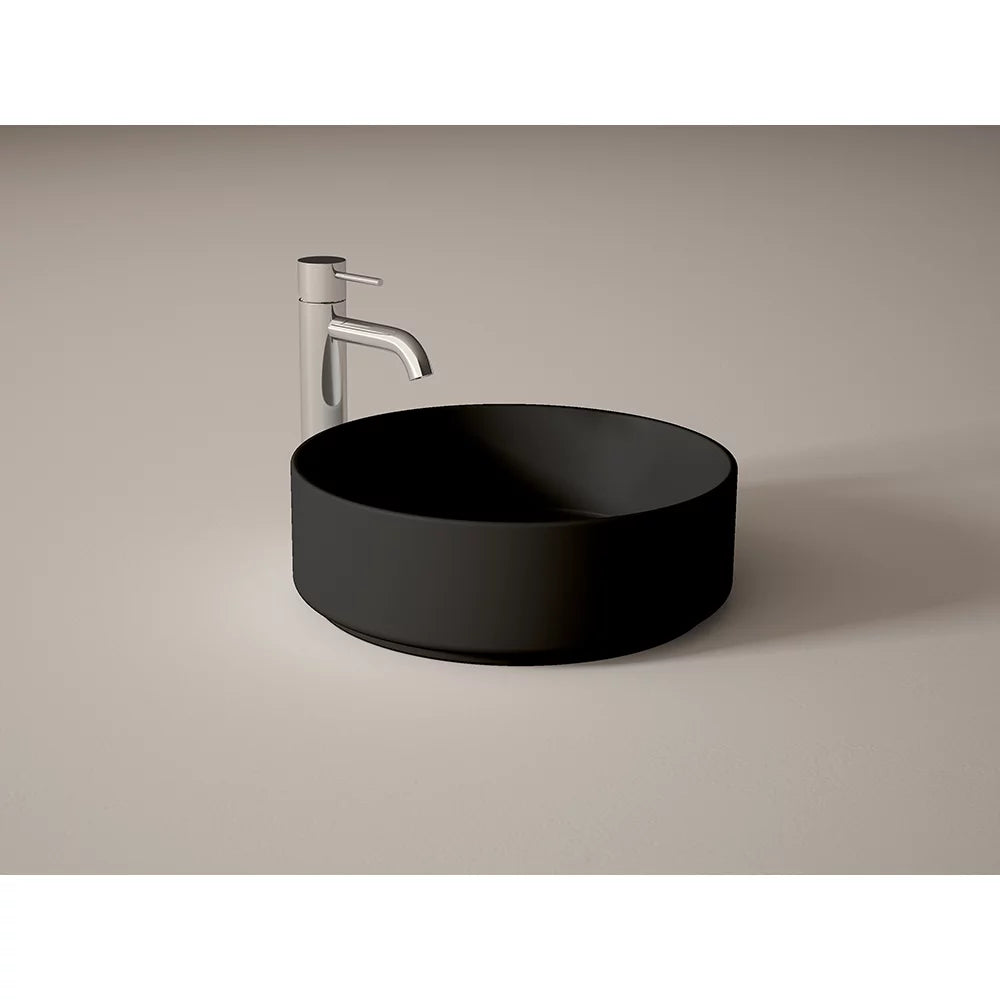 Alima 40" Black Single Vanity with Resin Vessel Sink & Countertop - Tilevanity.com