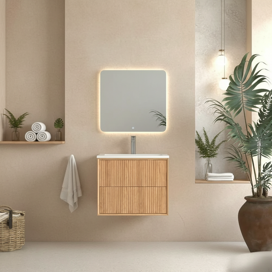 Margaret 24" Floating Bathroom Vanity with White Resin Integrated Basin