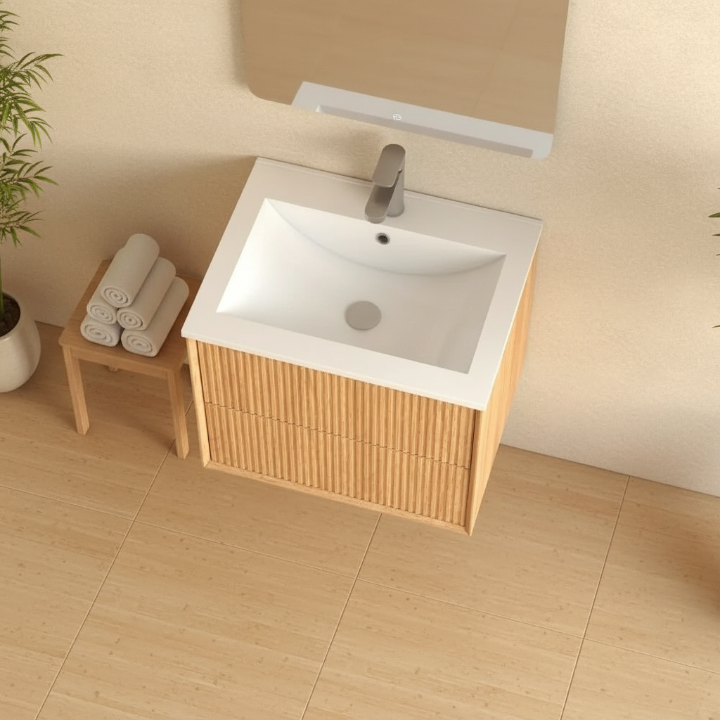Margaret 24" Floating Bathroom Vanity with White Resin Integrated Basin - Tilevanity.com