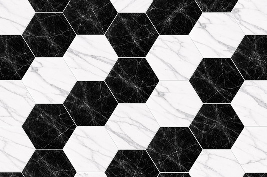 Marble Matte Hexagon Porcelain Tile  8" × 9"  | 2 Colors