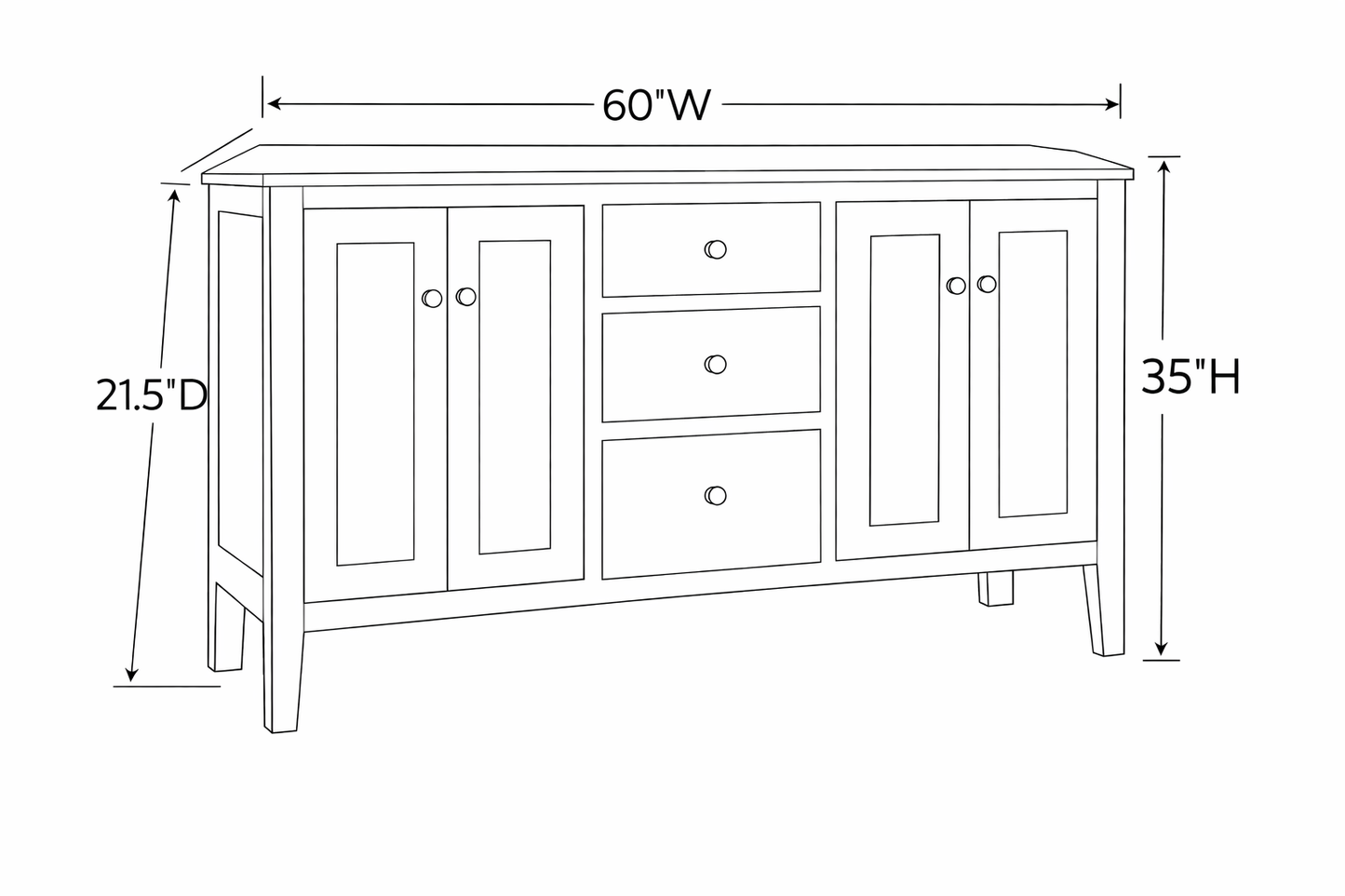 Montgomery White 48"|60"|72"W Amish Made Bathroom Vanity (Base Only)
