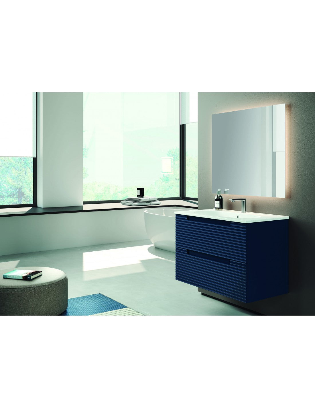 Montello 24" Navy Wall Hung Bathroom Vanity Base Only - Tilevanity.com