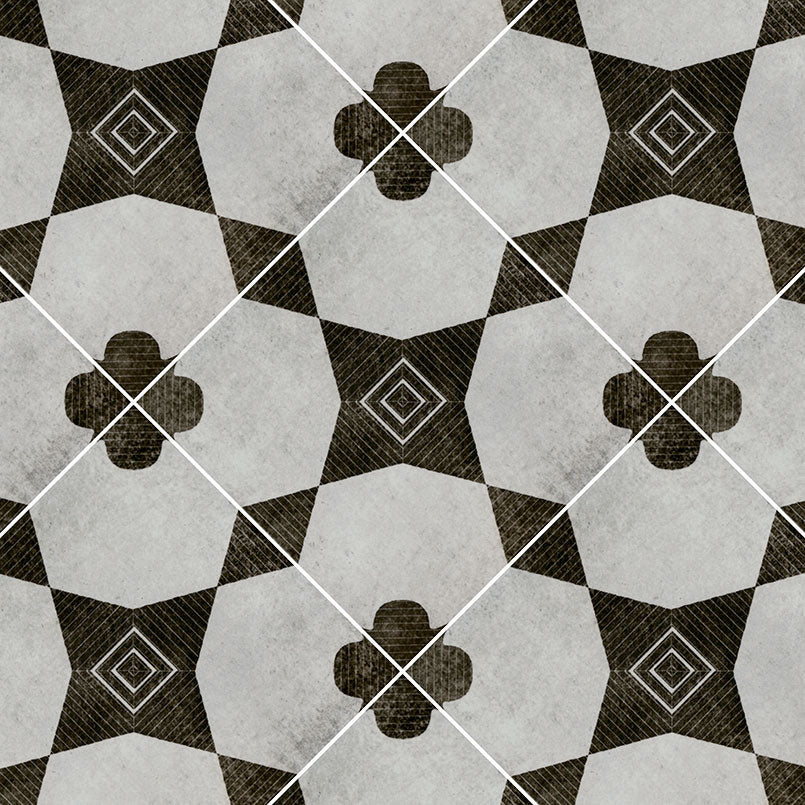Avenue Geo Medallion Encaustic Porcelain Tile 8x8" - Tilevanity.com