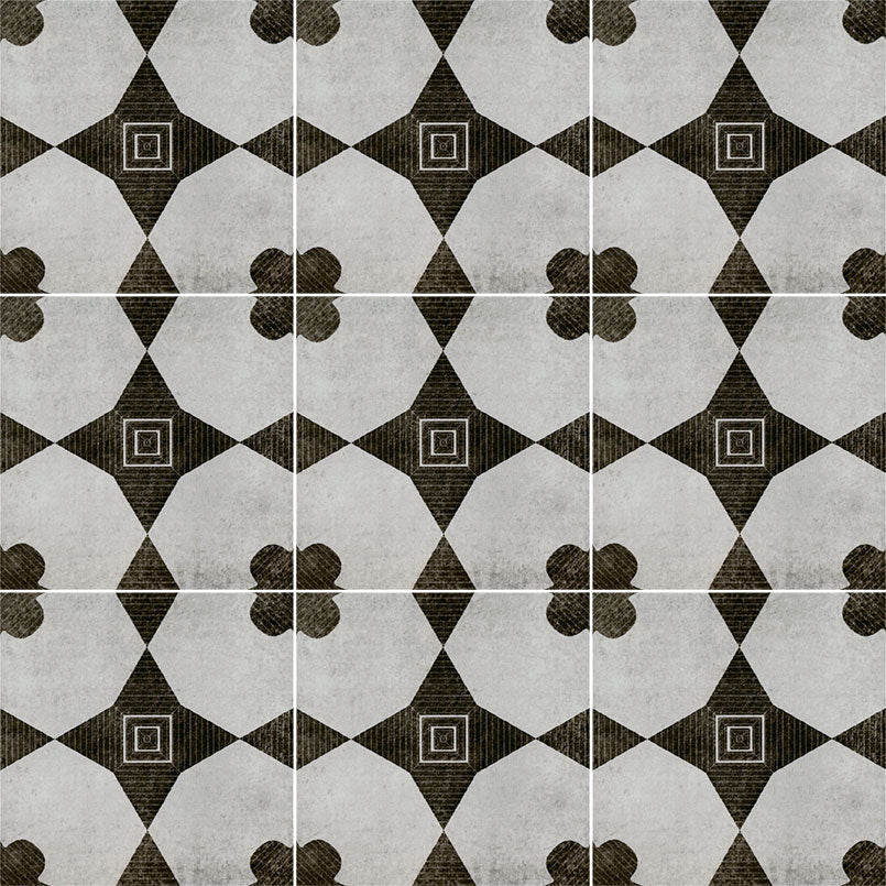 Avenue Geo Medallion Encaustic Porcelain Tile 8x8" - Tilevanity.com