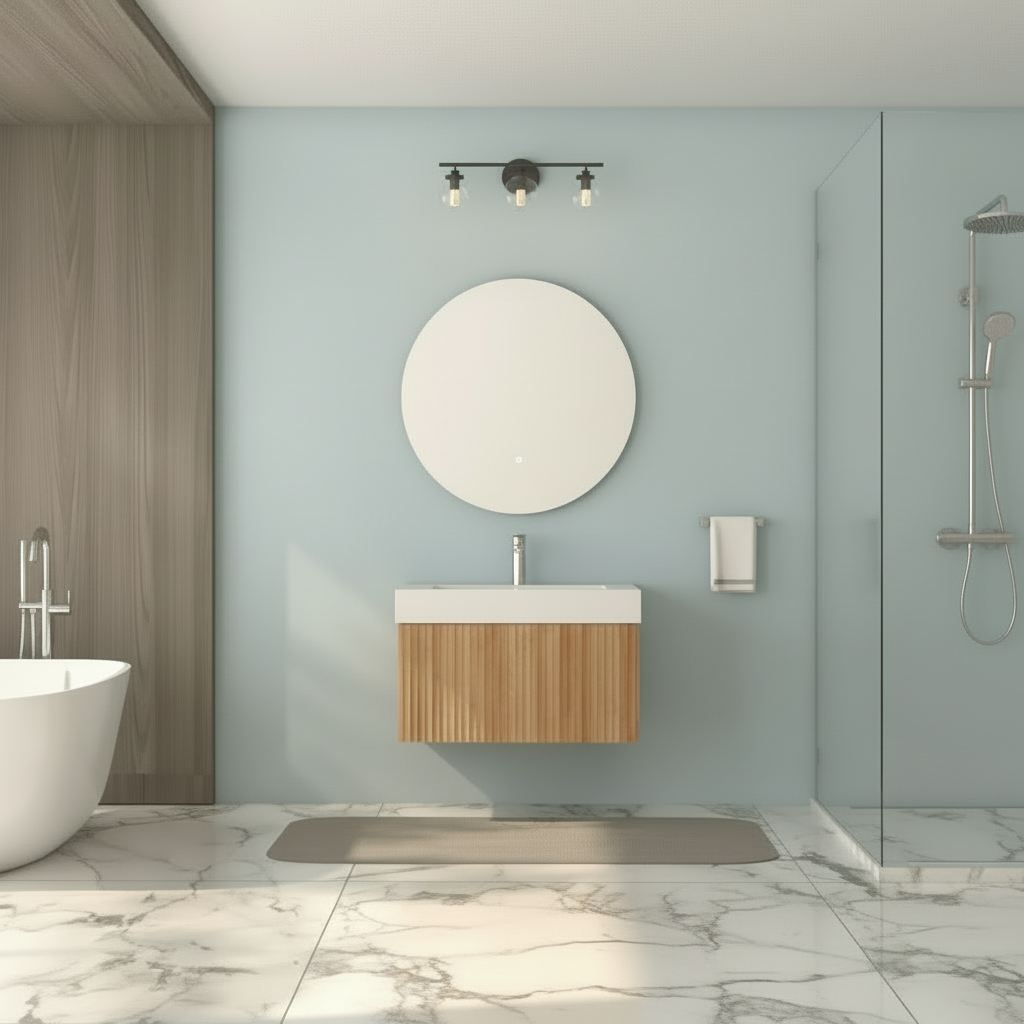 Sophie 30" Bathroom Vanity with Integrated Basin – Acacia Color - Tilevanity.com