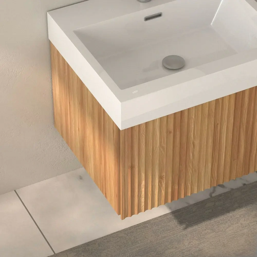 Sophie 24" Bathroom Vanity with Integrated Basin – Acacia Color - Tilevanity.com