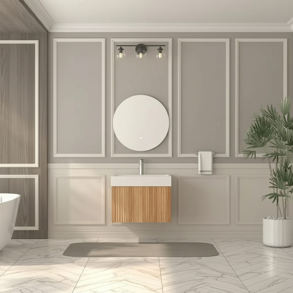 Sophie 24" Bathroom Vanity with Integrated Basin – Acacia Color - Tilevanity.com