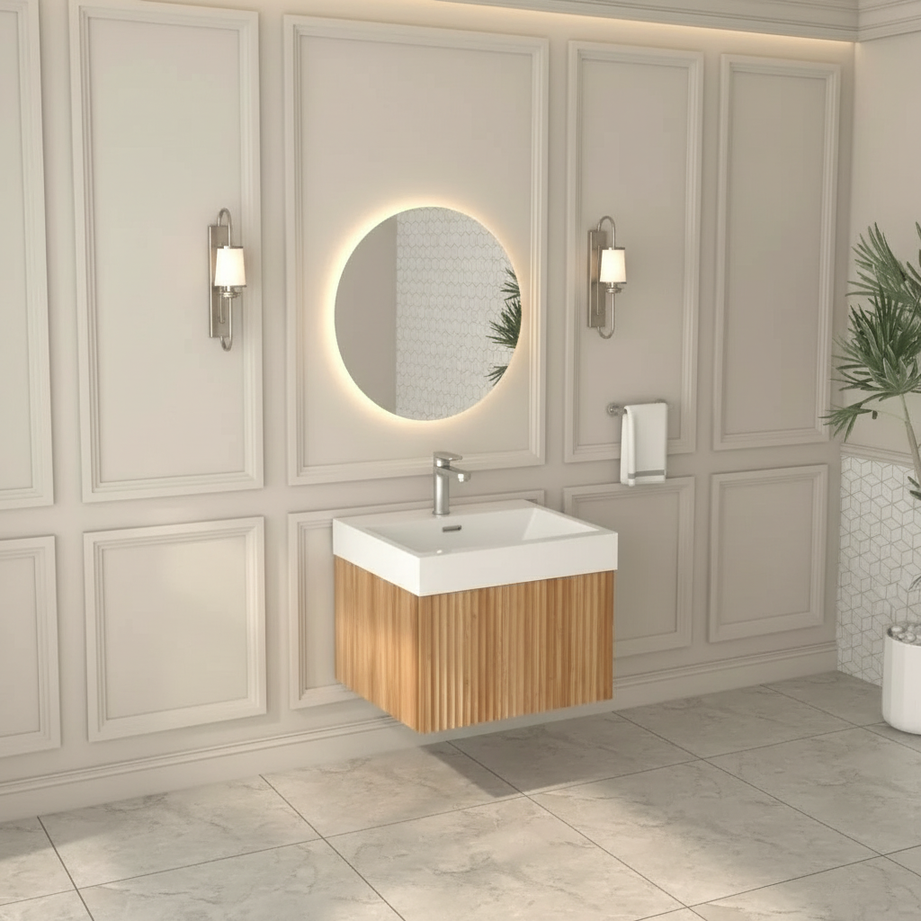 Sophie 24" Bathroom Vanity with Integrated Basin – Acacia Color - Tilevanity.com