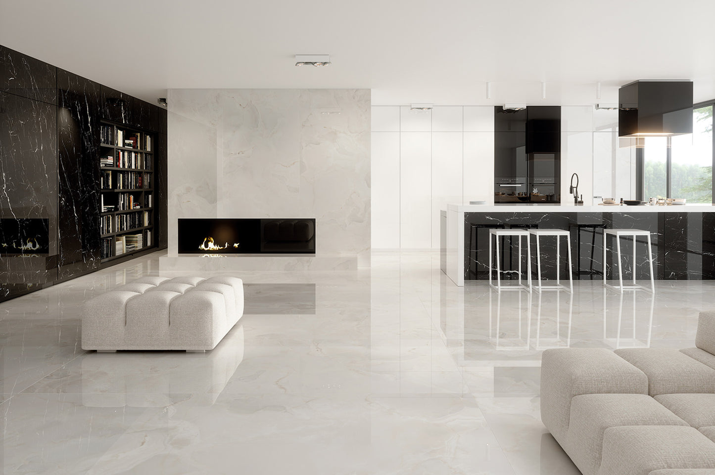 Onyx White Porcelain Tile 24x48" | 36x36" | Mosaic