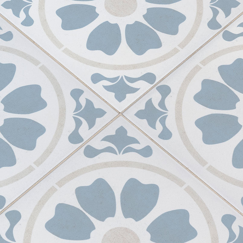 Valencia Rosette Porcelain Tile 8x8" - Tilevanity.com