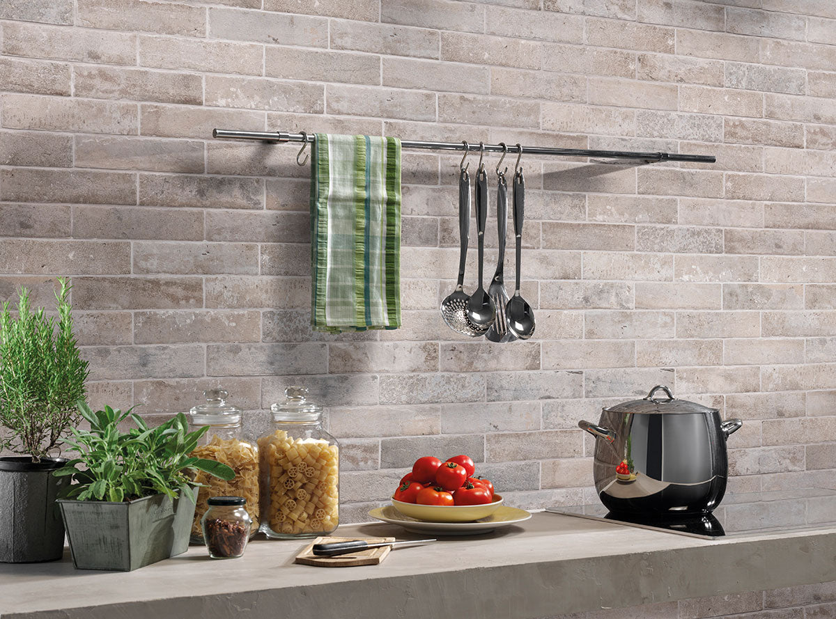 Antica Fornace Taupe Porcelain Brick Look Tile 2x10" - Tilevanity.com