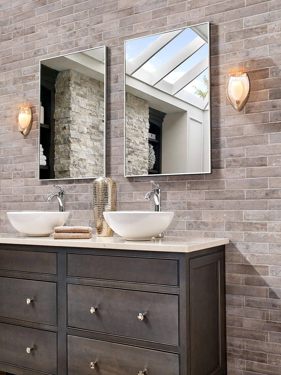 Antica Fornace Taupe Porcelain Brick Look Tile 2x10" - Tilevanity.com