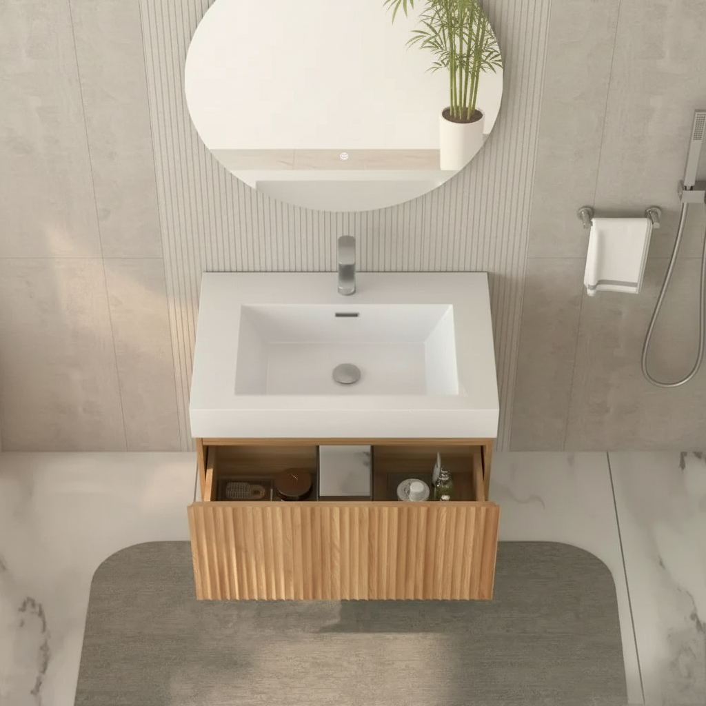 Sophie 30" Bathroom Vanity with Integrated Basin – Acacia Color - Tilevanity.com