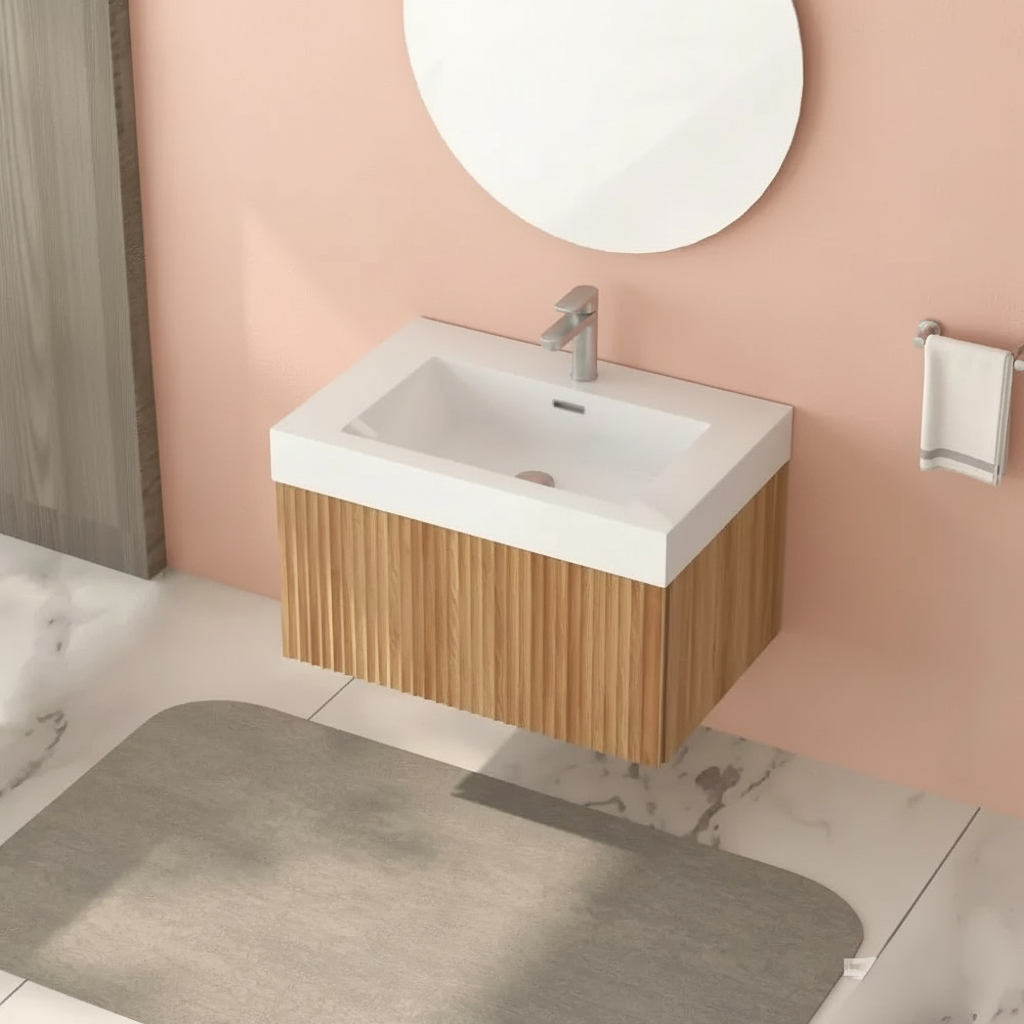 Sophie 30" Bathroom Vanity with Integrated Basin – Acacia Color - Tilevanity.com